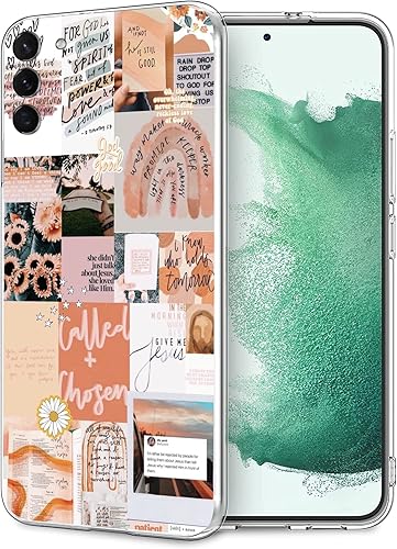 Funda compatible con Samsung Galaxy A52 5G, funda protectora transparente con collage estético motivacional de positividad cristiana, funda