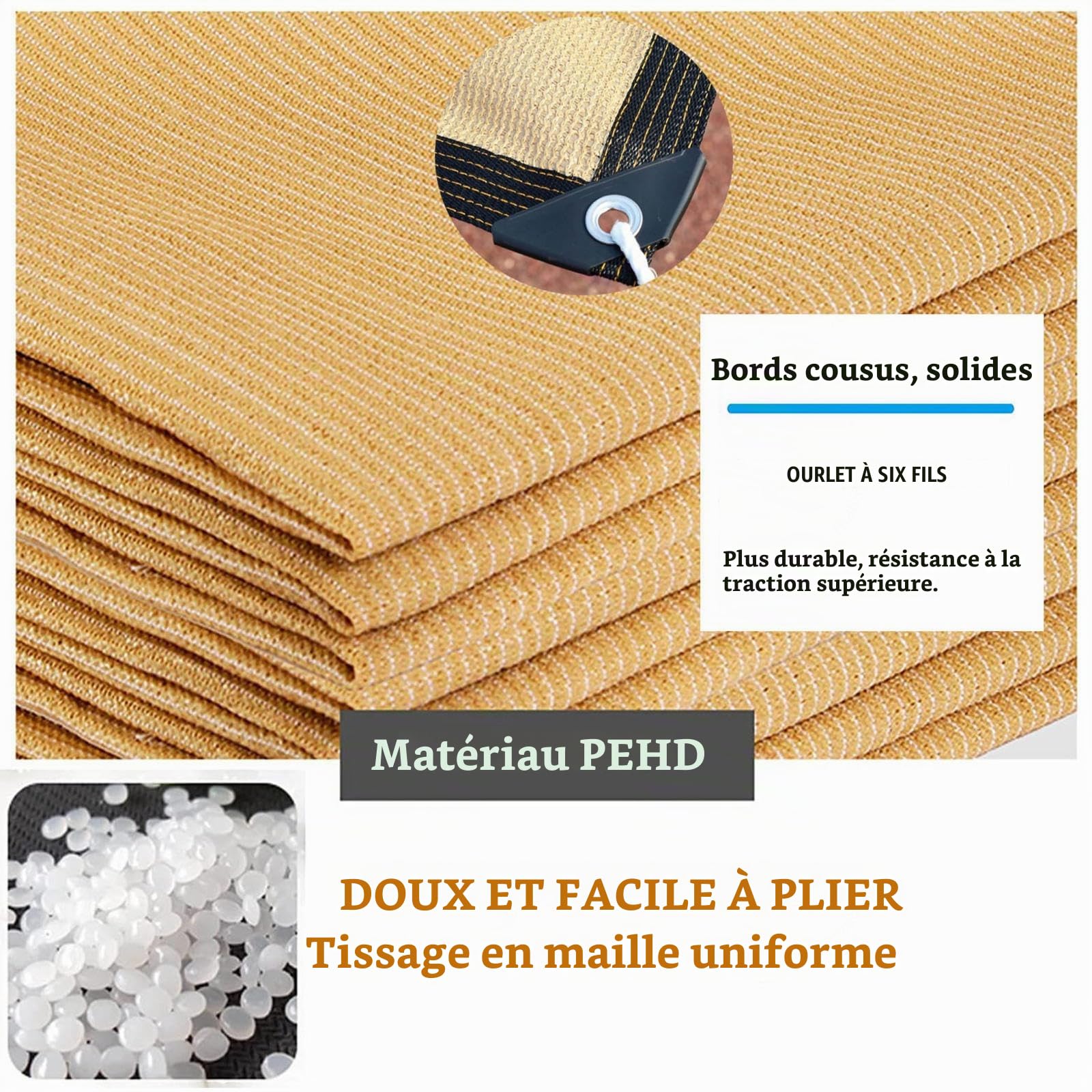 Filet d Ombrage dans Jardin Toile Ombrage 6x4 Voile d'ombrage Rectangulaire 2x3 Bâche D'ombrage Respirante avec Œillet, Respirant Terrasse Jardin Poulailler,beige-4x6m