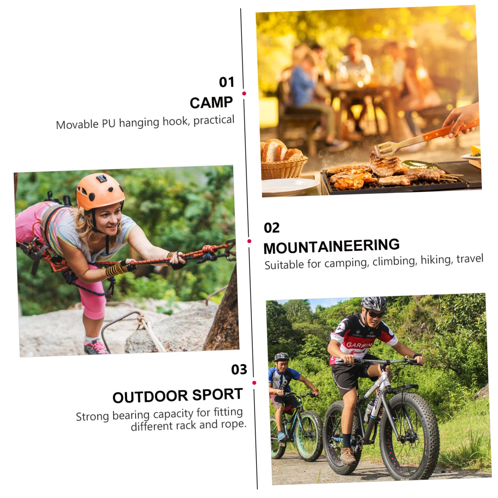 Cabilock Hook Wind Rope Buckle 4 Pack Heavy Duty Camping Hooks for Outdoor Cooking Hanging Pot Rack Garden