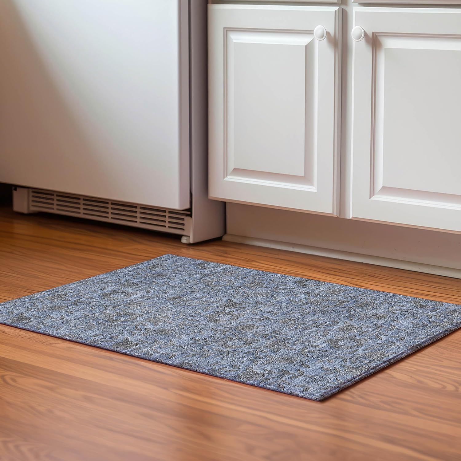Addison Rugs Mayfield AMF771 Blue 1'8" x 2'6" Indoor Premium Machine Washable Rug, Silky Soft, Easy Clean, Non Shedding, Bedroom, Living Room, Dining Room, Kitchen, Patio Rug Blue 1'8" x 2'6" (Rectangular)