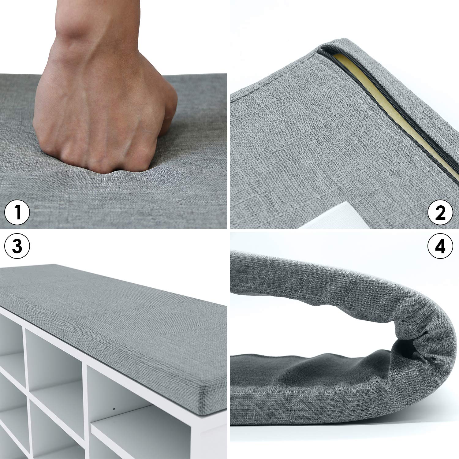Schoenenbankje - schoenenkast met zitkussen - schoenenrek - zwart
