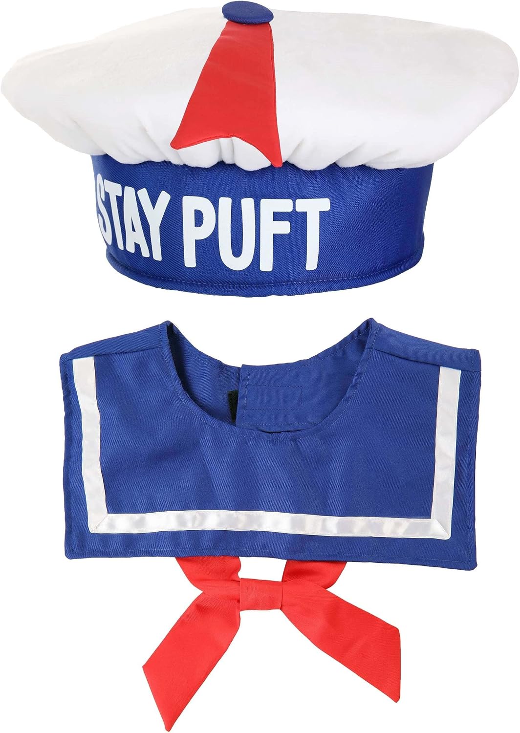 Stay Puft Costume Kit for Adults - Hat and Collar with Red Tie, Adjustable Fit
