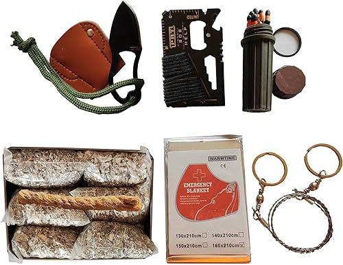 Arrancador de incendios de emergencia, 6 bolsas de magnesio 99.99% puro y resistente a la intemperie, a juego para camping, senderismo, bushcraft,