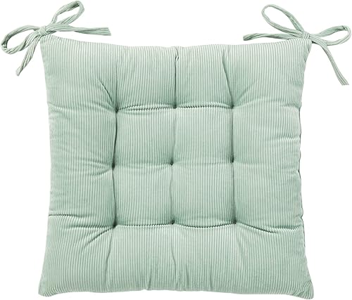 HLOVME Cojín de pana para silla con lazos, ultra suave y cálido, para niños, rincón de lectura, cómodo cojín de asiento cuadrado para adultos, 15.7