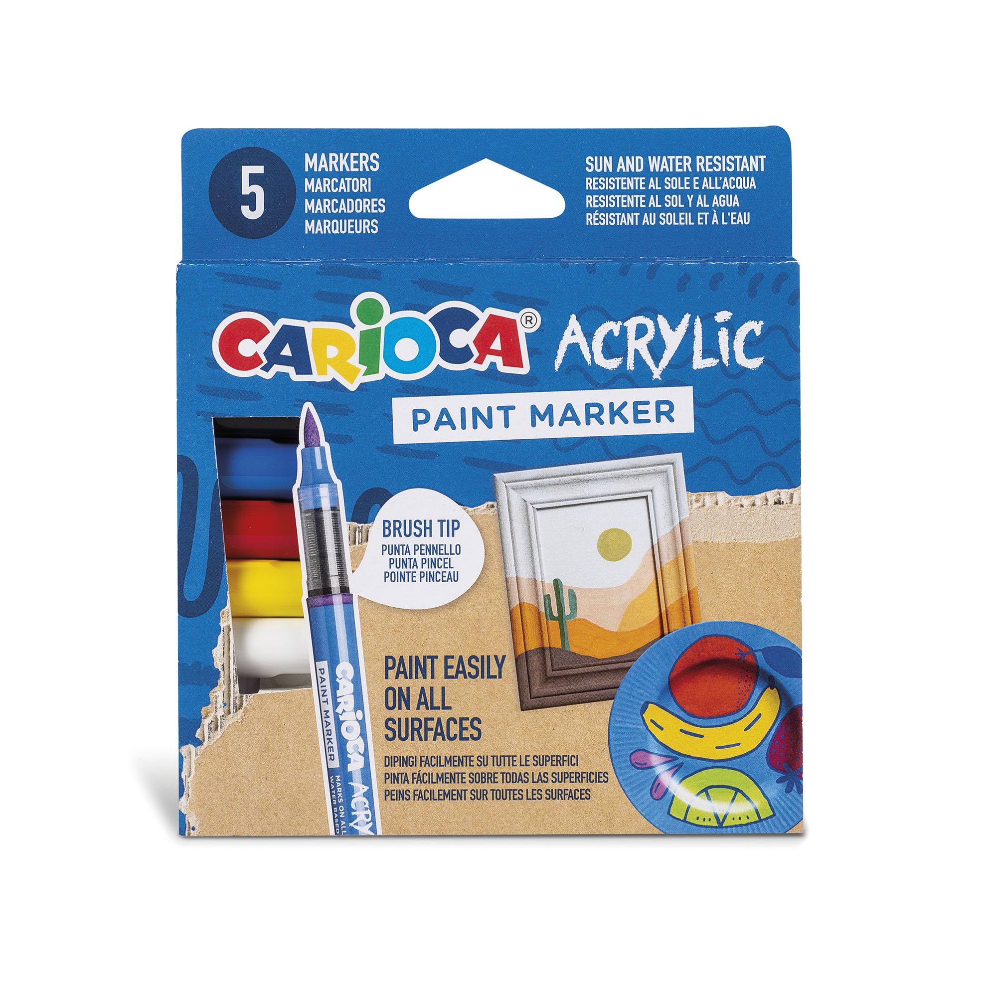 Carioca Akrilik Paint Marker Su Bazli Fırça Uçlu 5'Li
