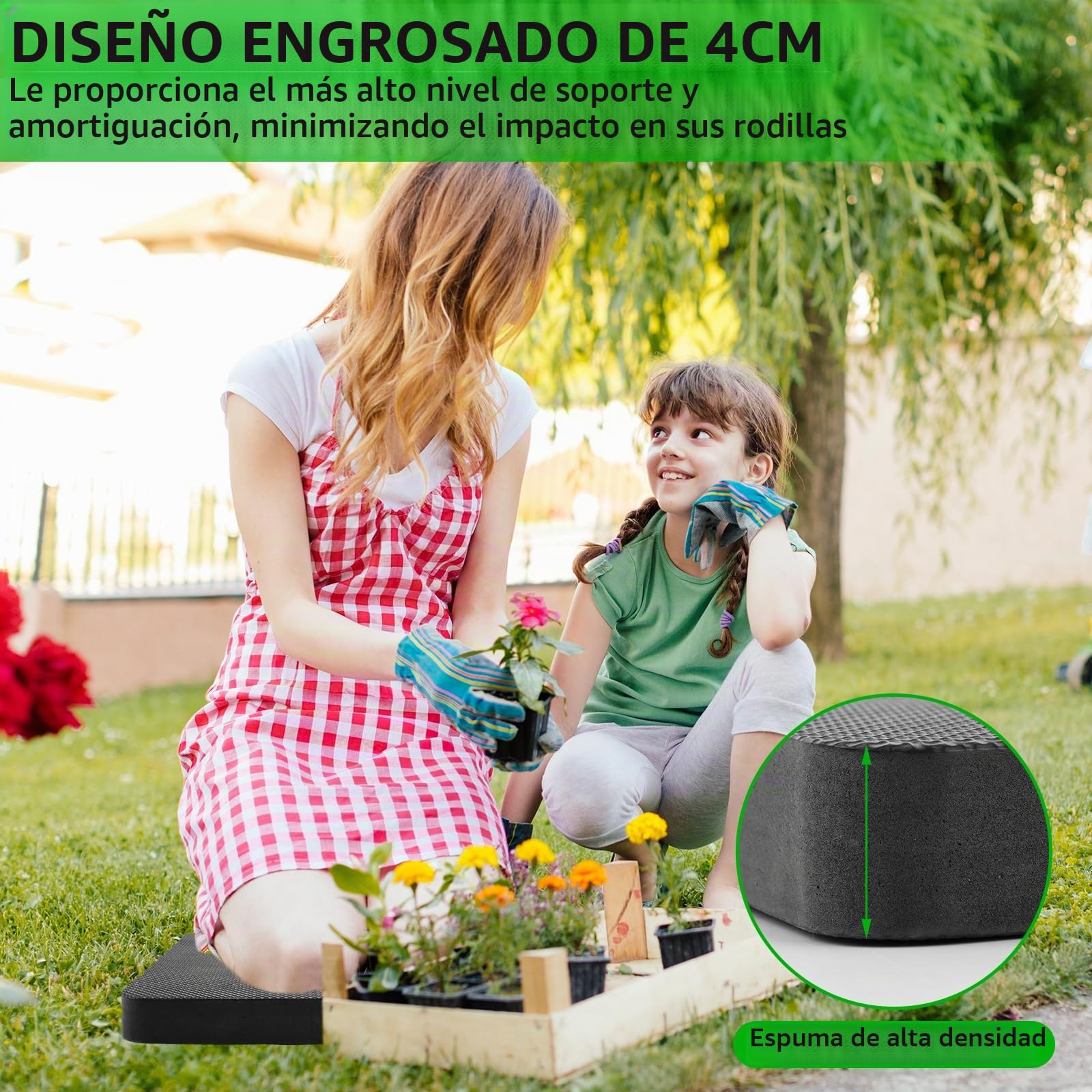 3 cojines para rodillas de jardín, 43 x 28 x 4 cm, cojín para rodillas, trabajo grande, alfombrilla para rodillas para taller, cojín multiusos para rodillas, tabla para rodillas, rodilleras,