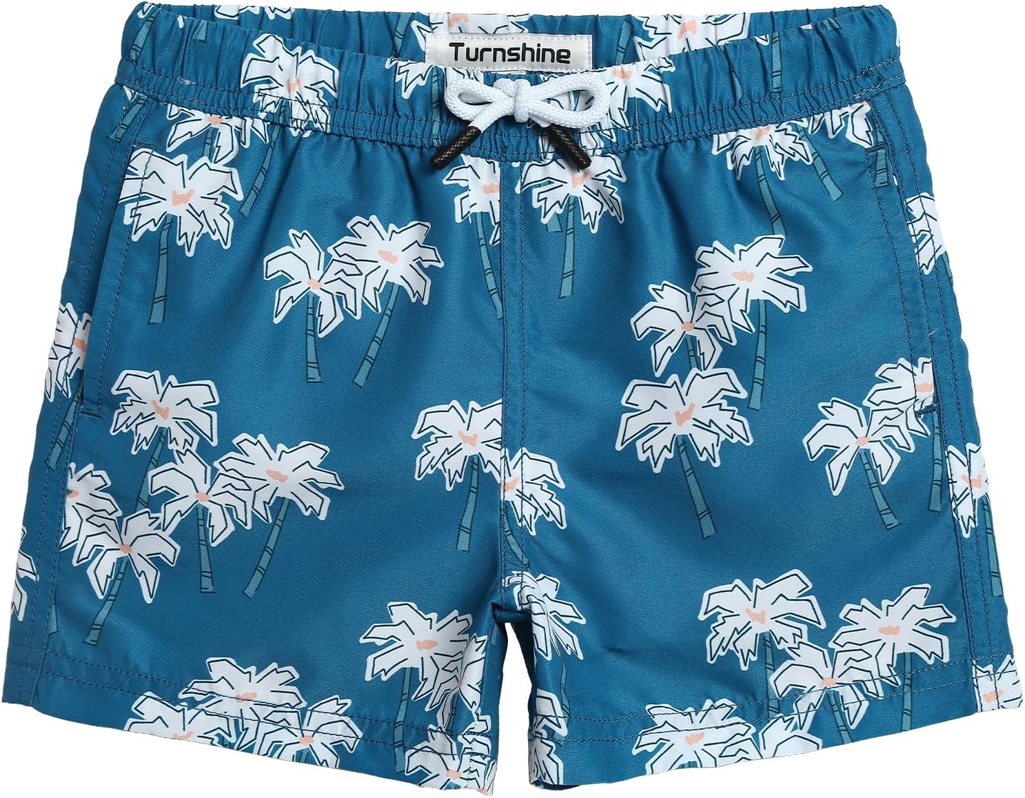 Turnshine Boys Swim Trunks Toddler Swim Shorts with Mesh Lining Quick Dry Board Shorts Kids Bathing Suits Swimwear for 2-16T Coconut Blue 3T