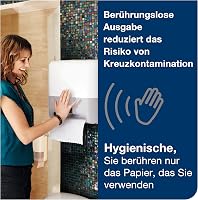 Tork H1 Fehér Fali Papírtörlő Adagoló - Érintésmentes Higiénikus Műanyag Kéztörlő Tartó Mosdókba, Konyhákba - 551000 5