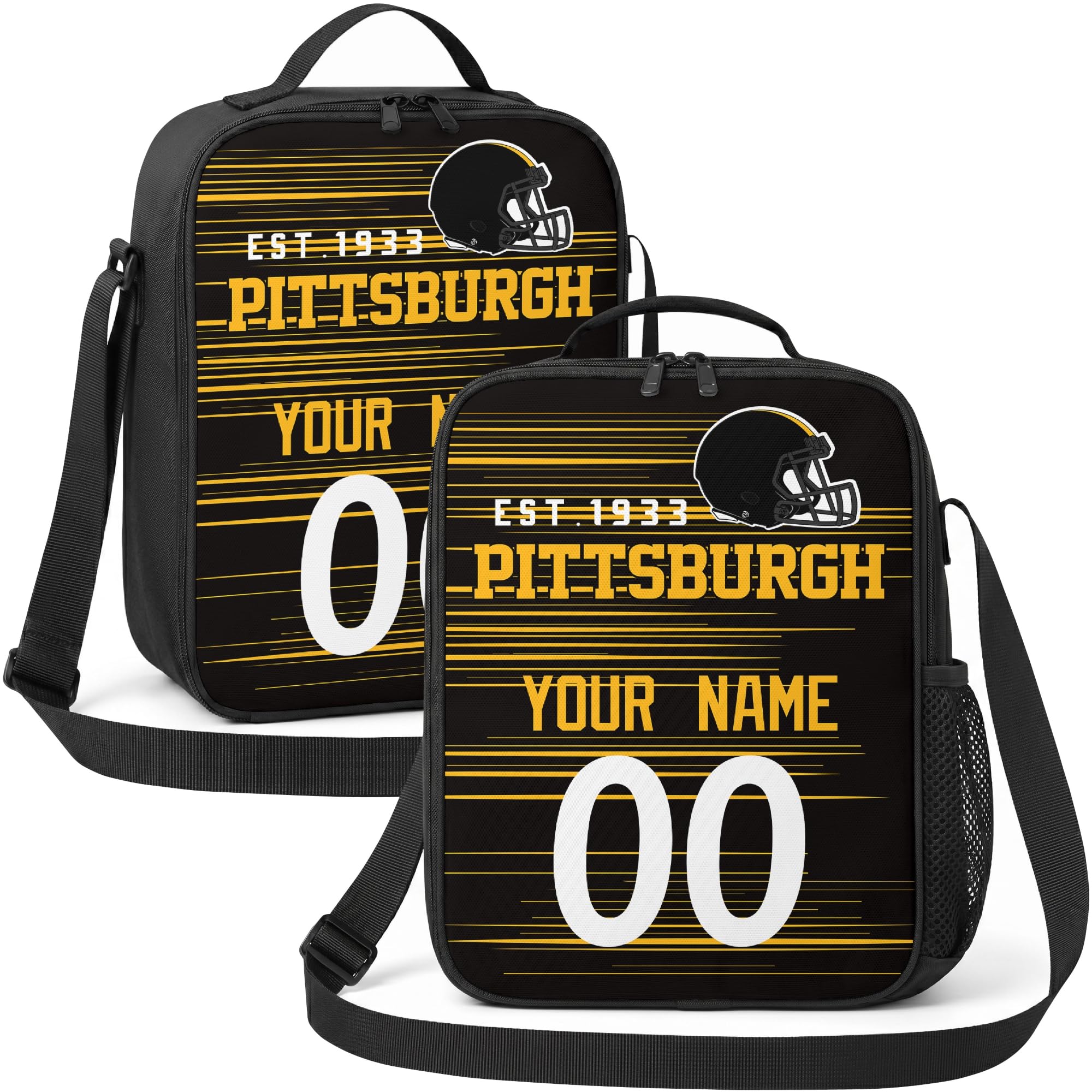 Pittsburgh Lunch Bag Custom Name and Number Personalized Gifts