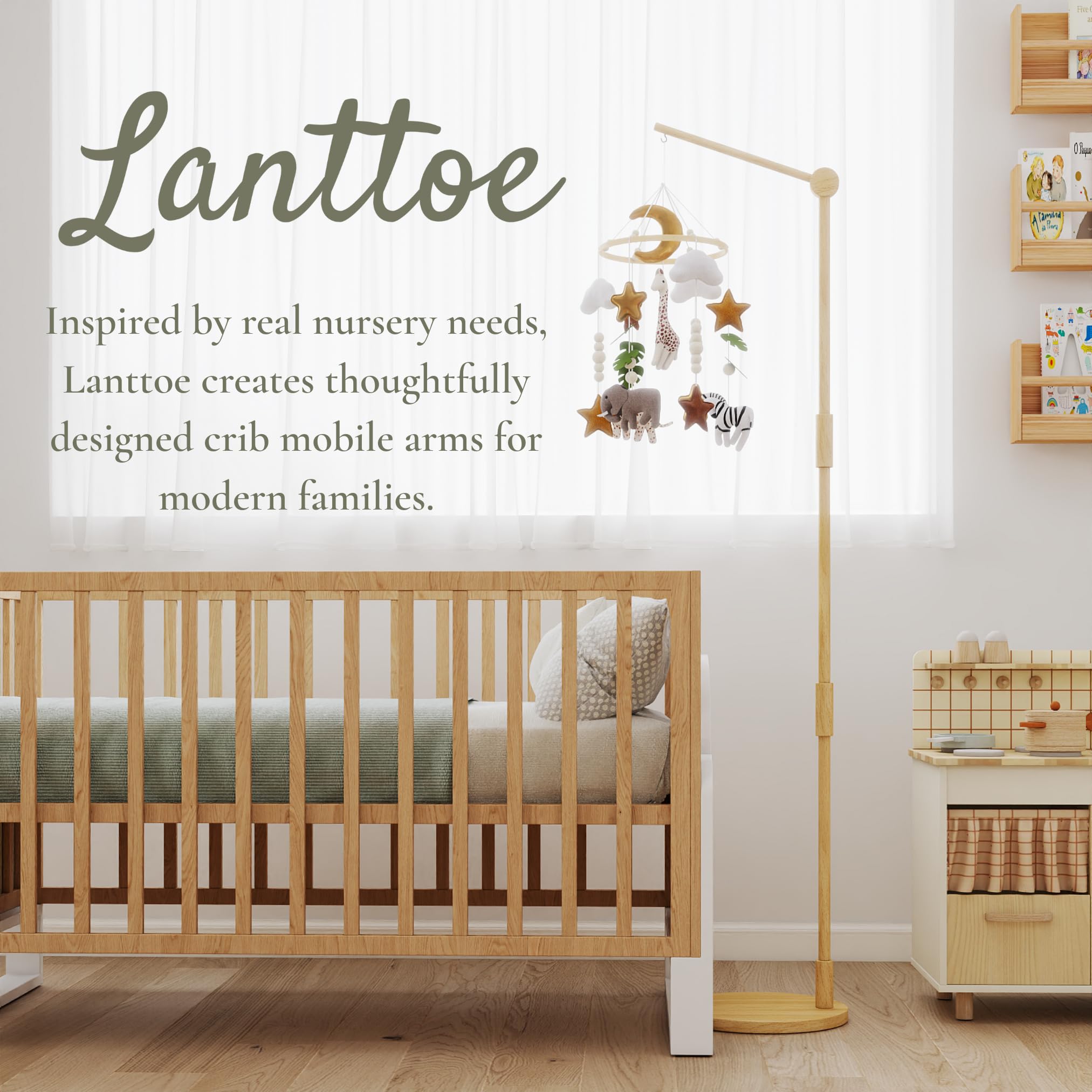 Amazon | Lanttoe 木製床置きベビーベッド モバイルアーム Pro 61