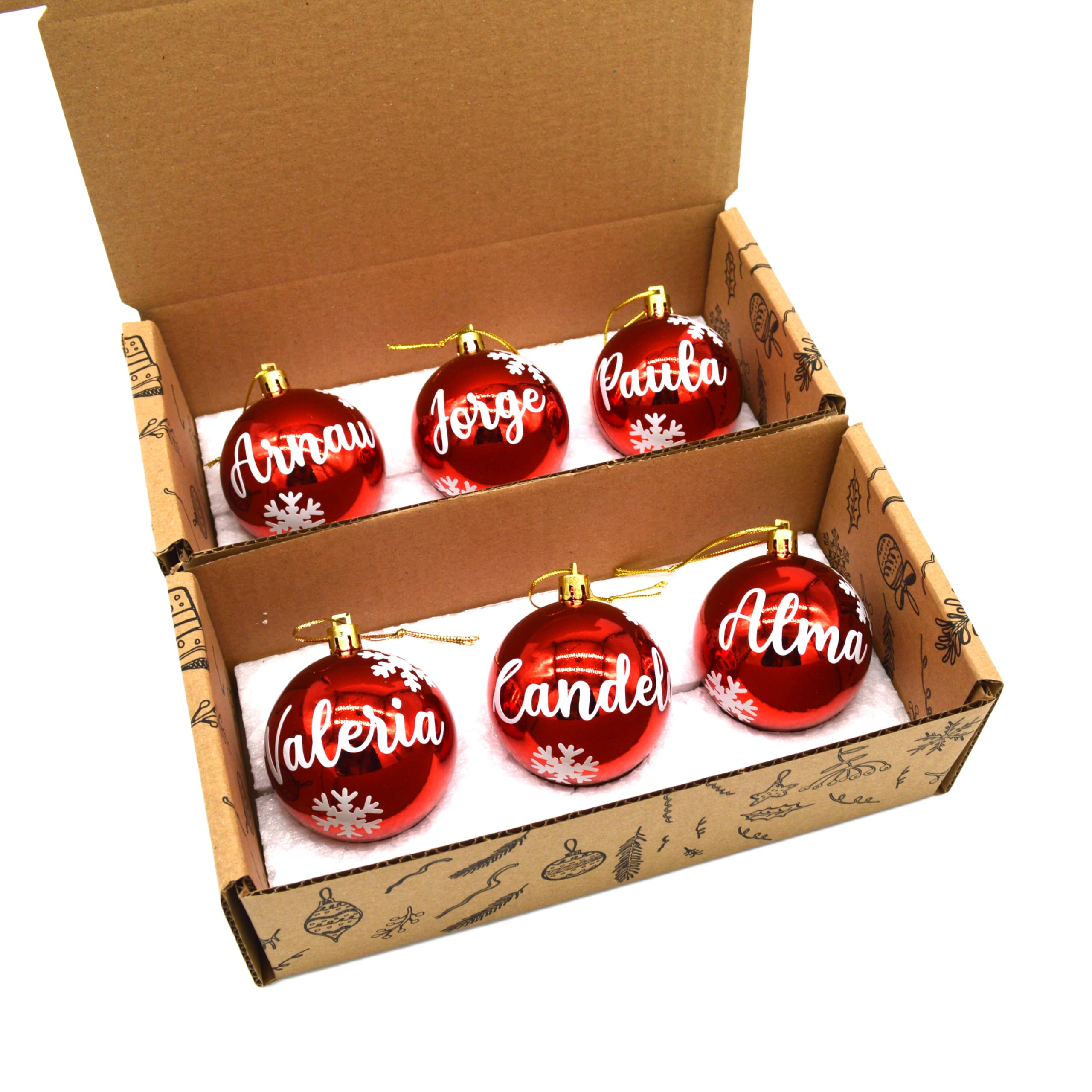 6 bolas de navidad de personalizadas