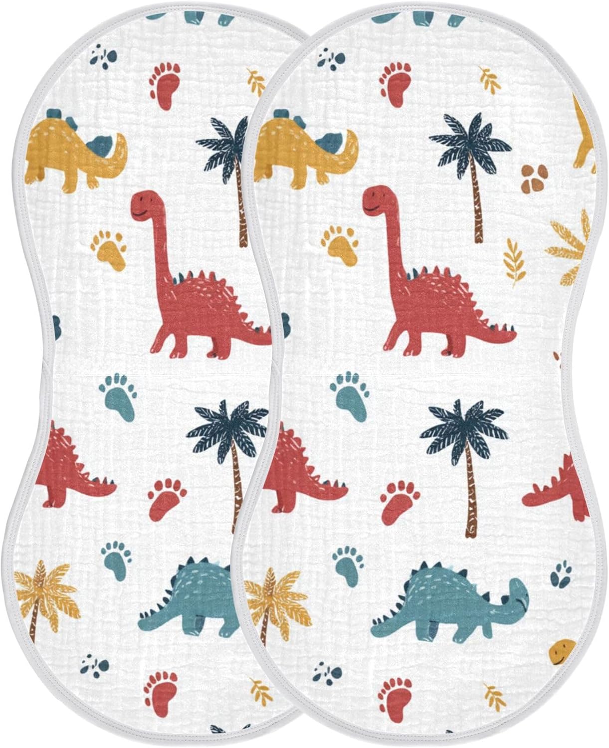 Tropical Dinosaurs Burp Cloths Baby Boys Girls Absorbent Soft Cotton Burping Cloths Rags 4 Pack