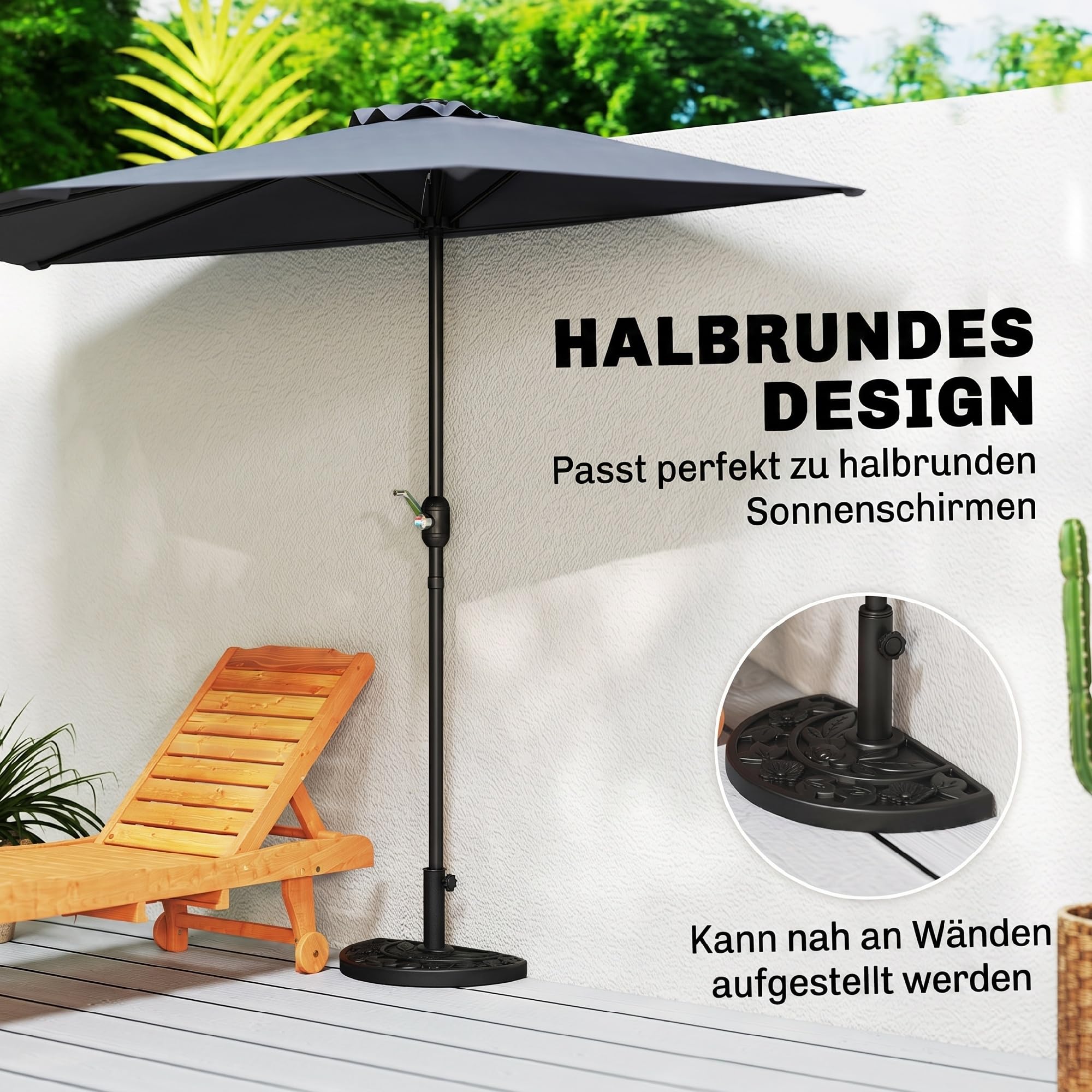Outsunny Podstawa pod parasol 9 kg dla średnicy rury 35/38/48 mm Czarna