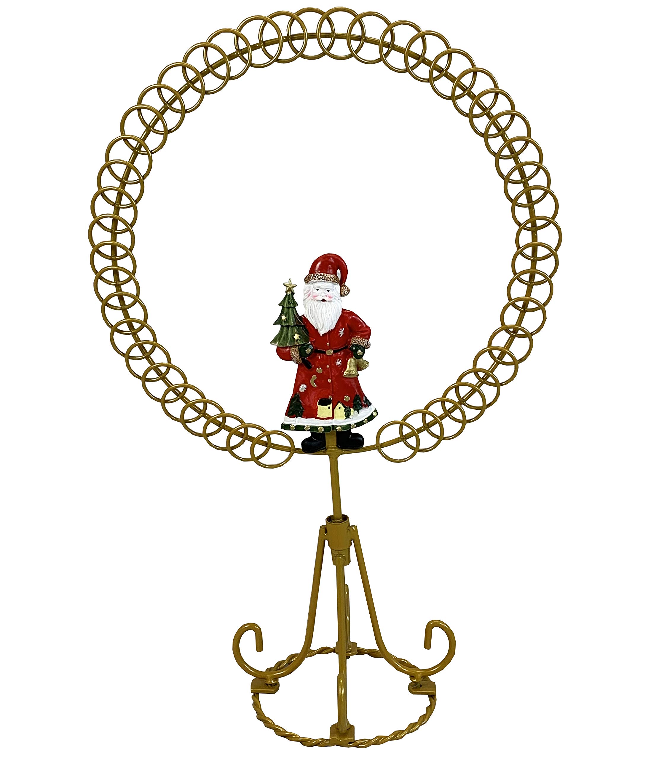 Selections Christmas Card Holder with Santa Themed Gold Circle
