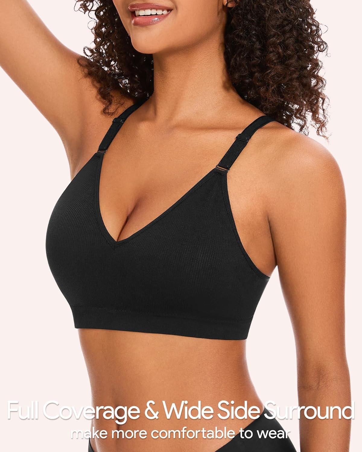 HBselect Wireless Bras for Women No Underwire, Women Comfortable Bras Seamless Padded Bras Everyday Sports Tshirt Bra - Image 3