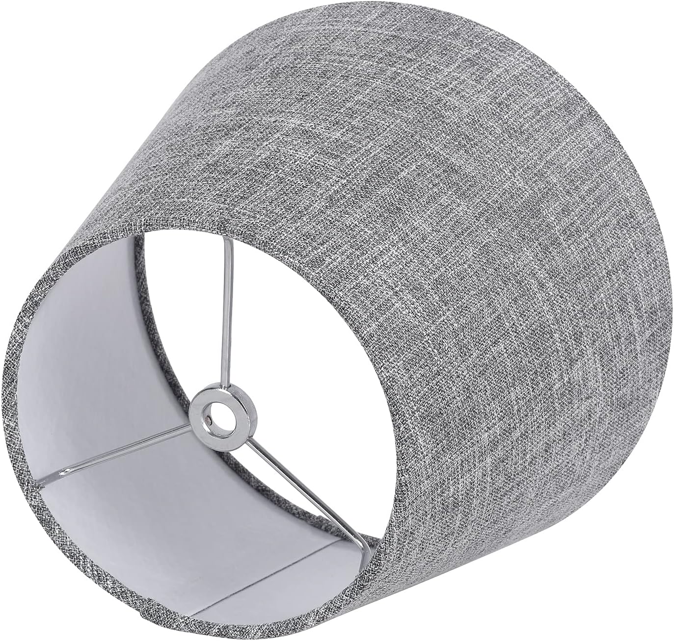 DOSKA Lamp Shade, Barrel Fabric Small Lampshade for Table Lamp and Floor Light, Natural Linen Hand Crafted, Spider (5.5" x 8.7" x 6.3" Light Grey)