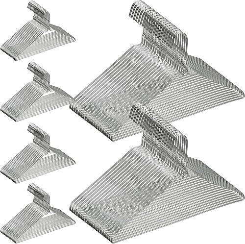 Paquete de 150 perchas de metal de acero inoxidable a granel que ahorran espacio antideslizantes para trajes de tamaño estándar, camisas,
