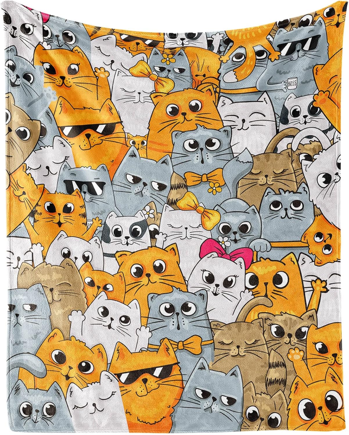 Cat Throw Blanket for Cat Lovers 30x40 Inches Lap Size