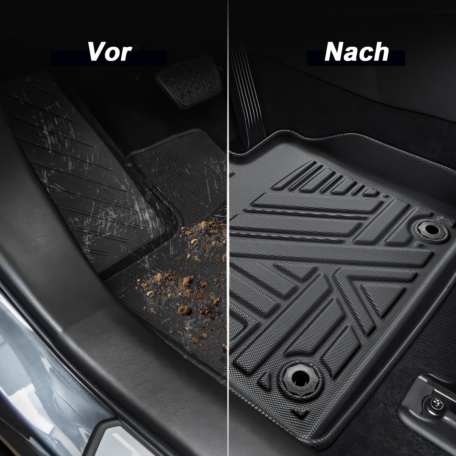 ECOZEN Dywaniki samochodowe do Toyota RAV4 ICEV/XA50/Hybrid HEV 2019-2025, idealnie dopasowane, odporne na zarysowania, oryginalne dywaniki gumowe do Toyota RAV4, wykonane z bezpiecznego