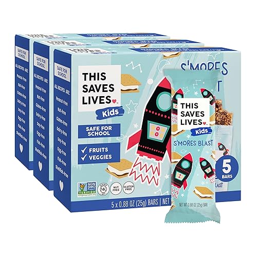 This Saves Lives - Barras de aperitivos para niños (S'mores Blast, 0.88 onzas (paquete de 15))