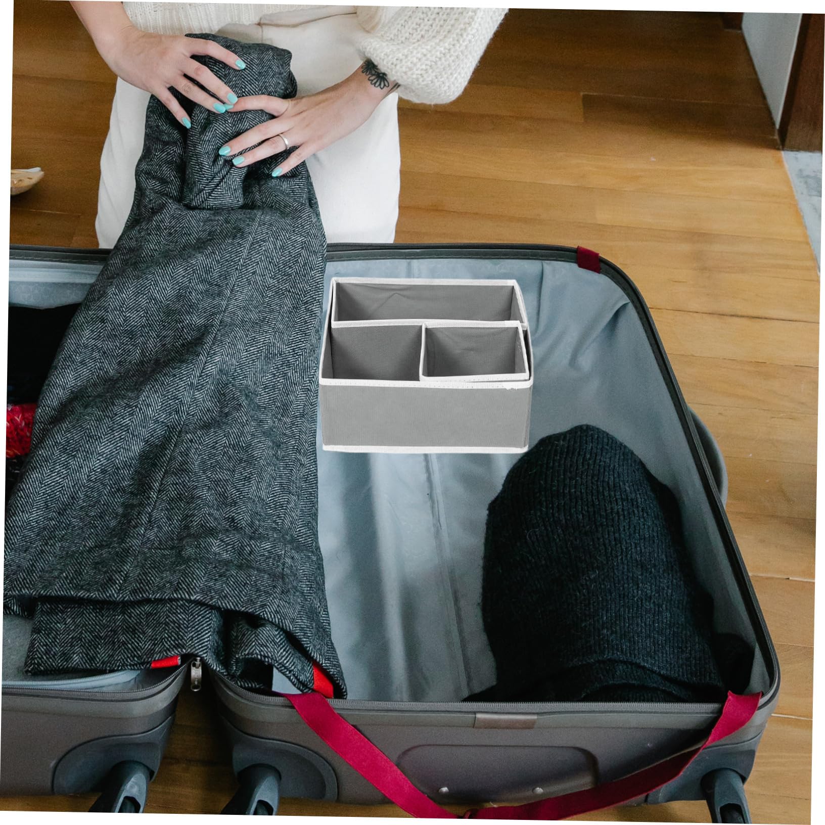VALICLUD 6stücke Faltbarer Schubladenorganizer für Kleiderschrank Kommode und Reise mit Fächern für Bhs Binden und Babykleidung
