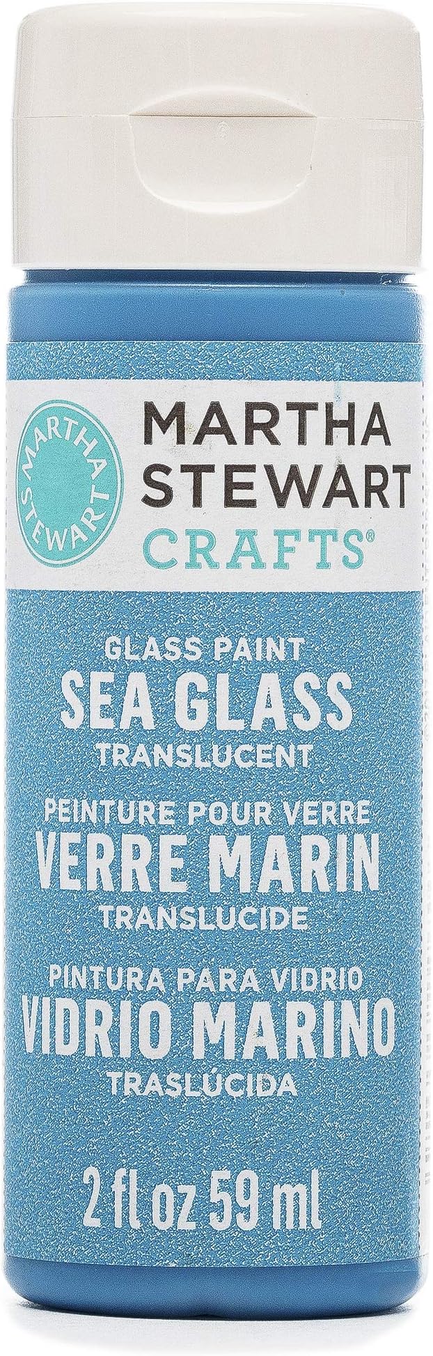 Martha Stewart Crafts Translucent Sea Glass Paint, in Assorted Colors (2 Ounces), Blue Calico