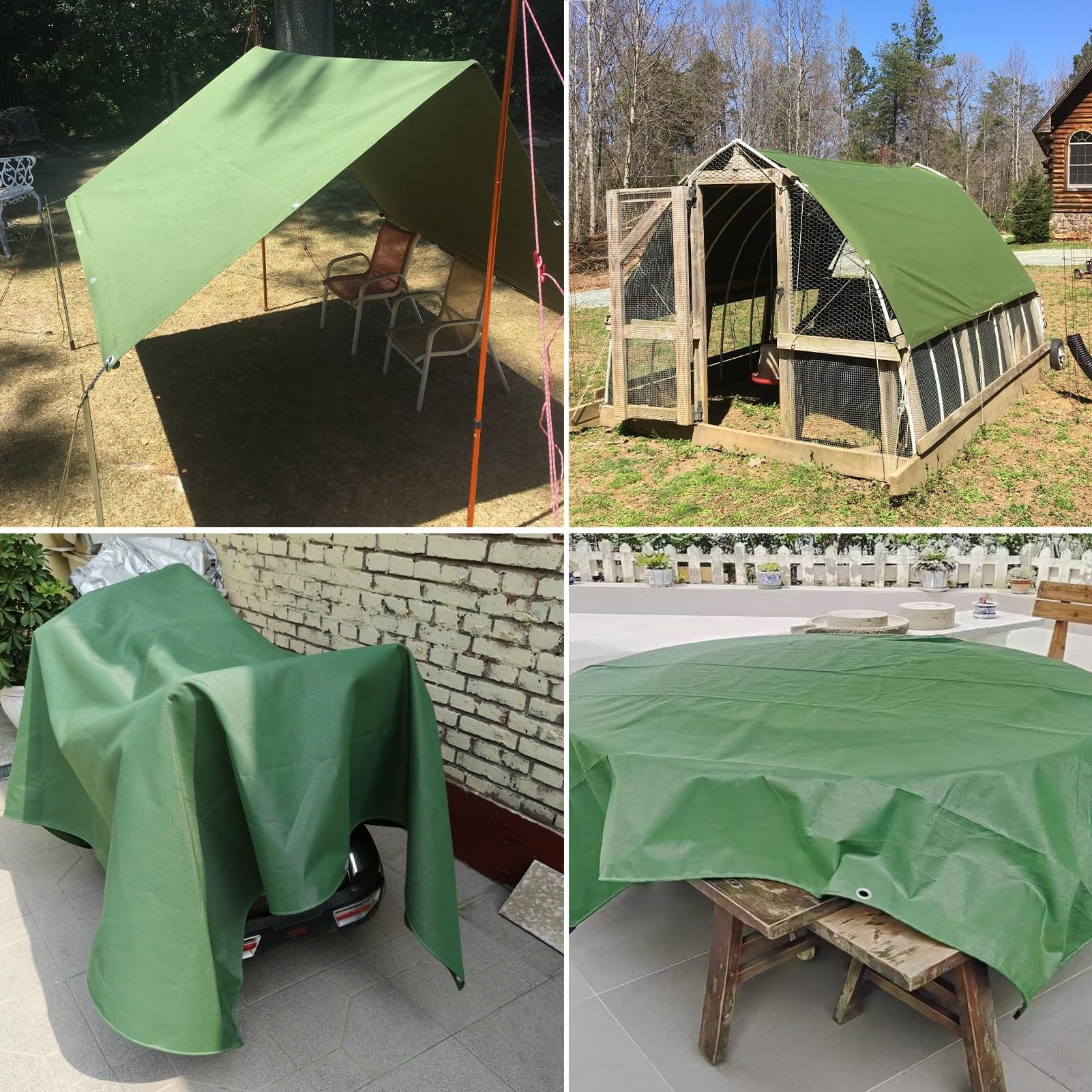 Amazon.com: Tarpaulin Heavy Duty Waterproof 3x4m 3x5m 3x6m Green Tarp Sheet  for Outdoor Garden Furniture Camping Canopy Tent Building Site Boat Caravan  Universal Cover with Reinforced Eyelets(3.3ftx3.9ft) : Tools & Home  Improvement