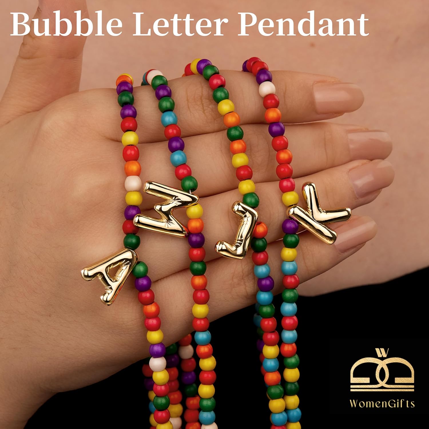 Christmas Cute Personalized Bubble Letter A-Z Pendant Necklace Birthday Gifts for Her, Stocking Stuffers Gifts for Grandkids, Women Teen Girl Gifts Trendy Stuff - Image 5