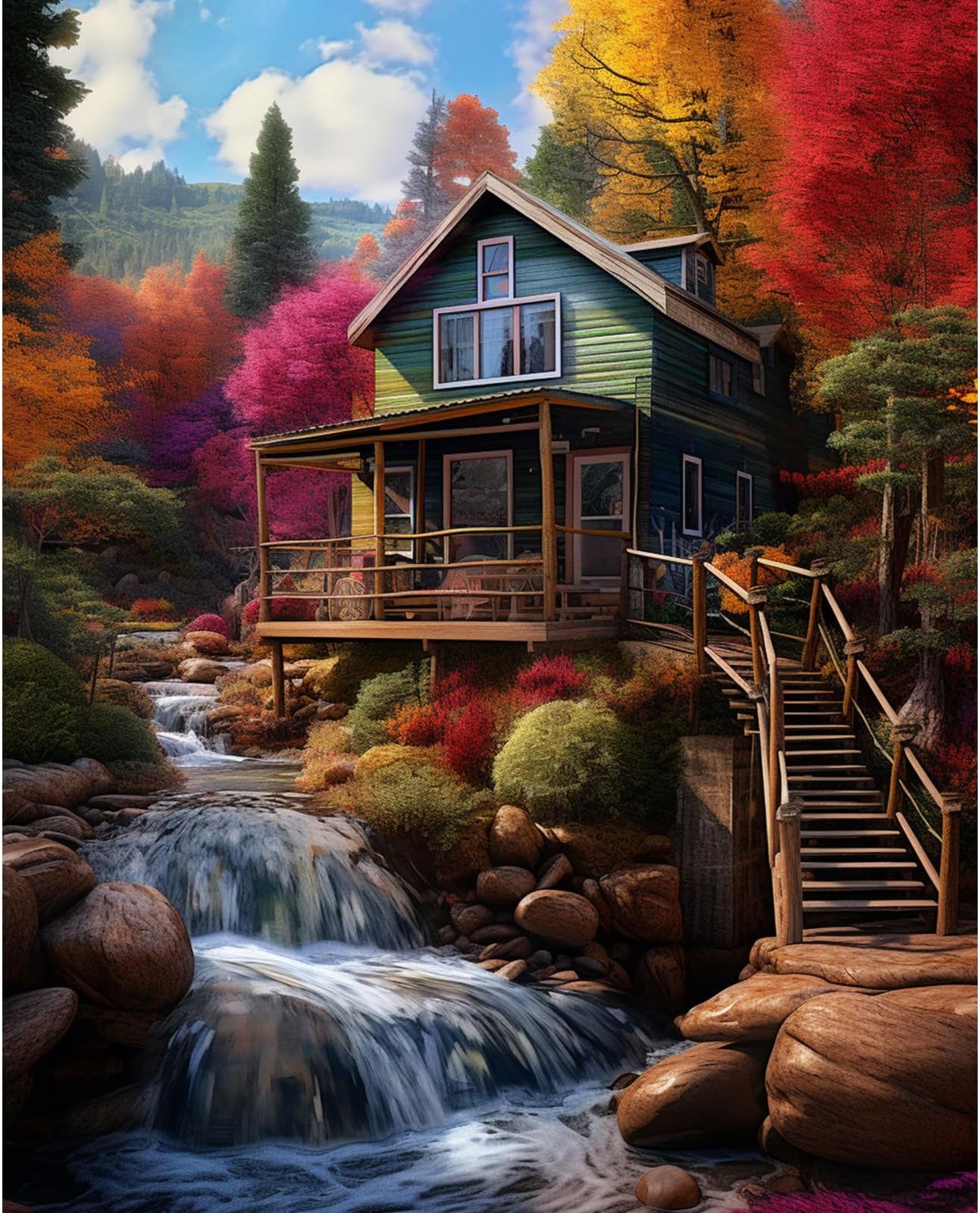 Tucocoo Hut Under The Snowy Mountains Digital Painting Kits