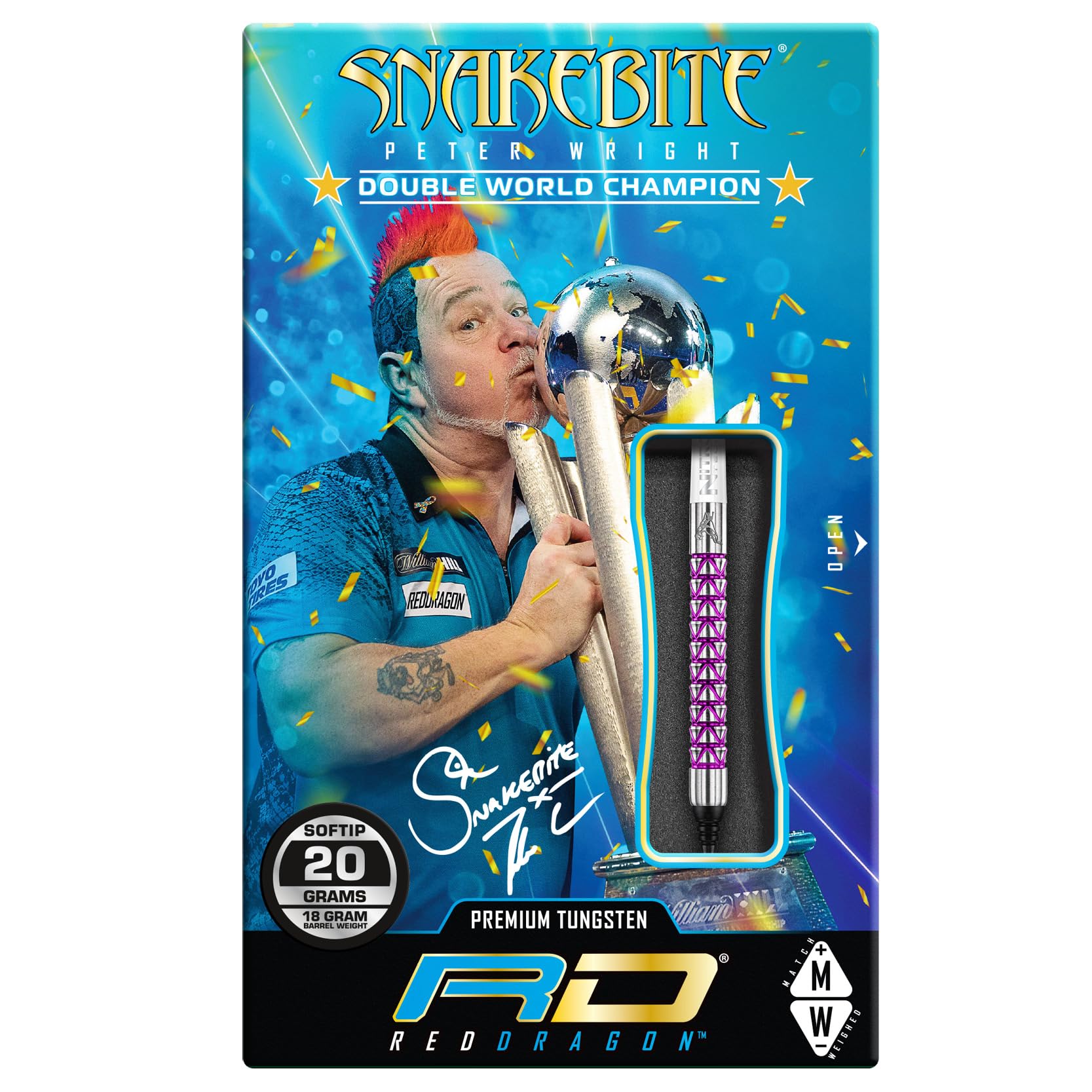 Red Dragon Snakebite Peter Wright ソフトダーツ Amazon | Red Dragon Peter Wright Snakebite Vyper Softip: 20