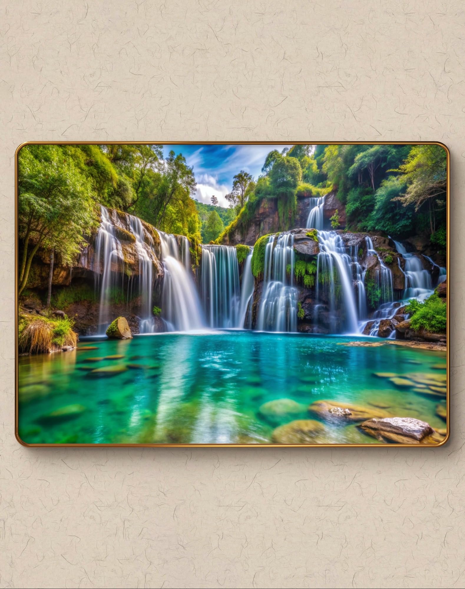 Waterfall Painting - Modern Art with Sparkle Finish -2 Waterfall Painting - Modern Art with Sparkle Finish -2