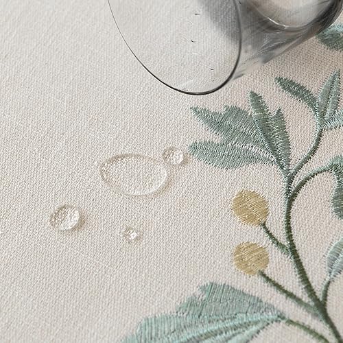 Miniatura 4 de IVAPUPU Mantel redondo de 60 pulgadas, mantel de lino sin arrugas para cocina, comedor, mesa para mesas, casa de campo, vacaciones, campamento