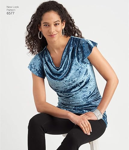 Miniatura 3 de NEW LOOK Patrón de costura 6577 - Tops de punto para señoritas, A (6-8-10-12-14-16-18)
