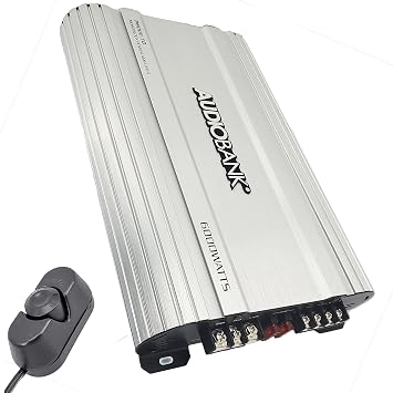 Audiobank P6001-G4 Monoblock 6000 WATTS Amp Class D 1 OHM Car Audio Stereo Amplifier with Remote Turn On/Off Circuit/Heavy-Duty Aluminium Alloy Heatsink Power and Protection Indicator - 4nd Gen