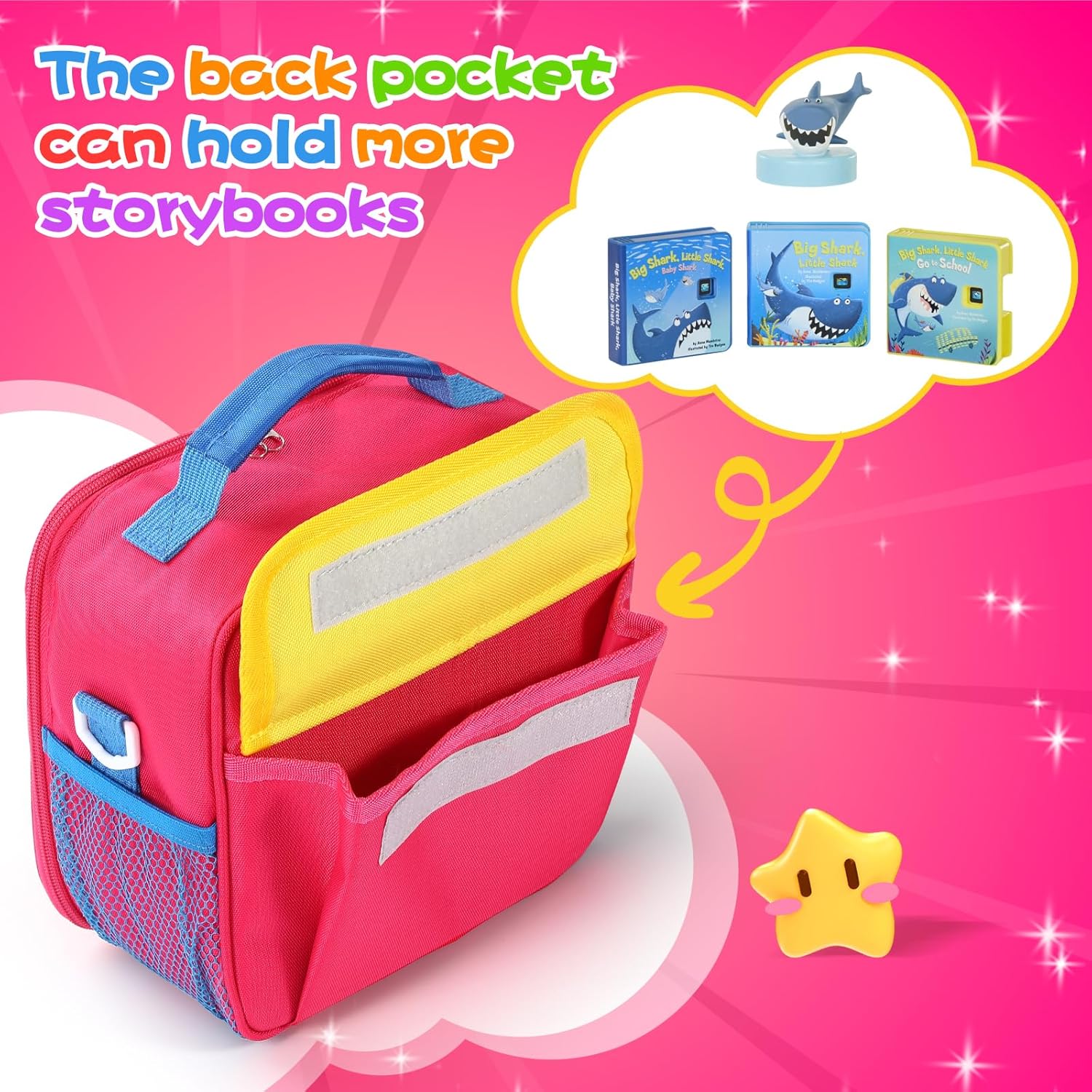 Storage Case Compatible with Little Tikes Story Dream Machine Books Starter Set, Storage Case for Little Tikes for Storybook, Audio Play, Character,with Handle and Shoulder Strap (Rose)
