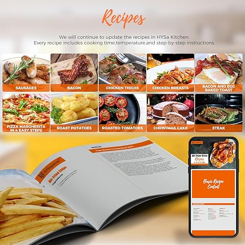 Miniatura 7 de HYSapientia Combo de horno tostador y freidora de aire, horno de convección de encimera extra grande 10 en 1 de 26 cuartos de galón con control de