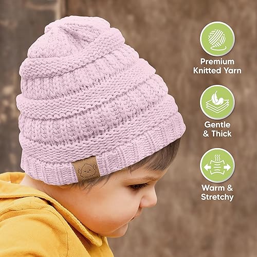 Vista 49 de KeaBabies 3-Pack Baby Beanies for Boys, Girls - Stretchy Knit Baby Hats, Cute Newborn Sweet Pea
