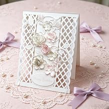 3D Backgrounds Frame Metal Cutting Die for Scrapbooking, Metal Die Cuts Party Wedding Decorations New Cutting Dies DIY Album Card Making Decor Paper Craft Grid Border 4.7 x 1.1 in