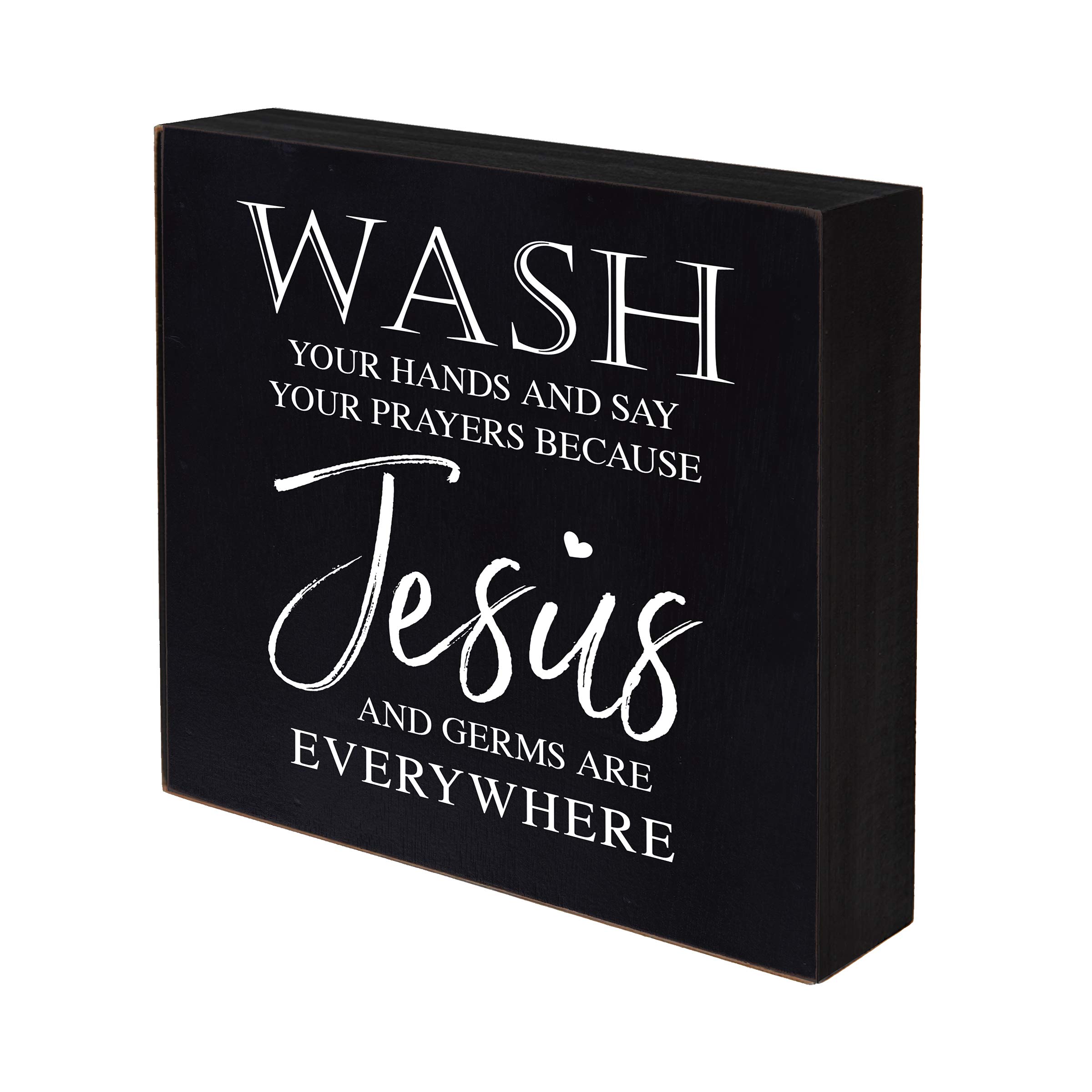LifeSong Milestones Cute Farmhouse Bathroom Signs Rustic Wooden Box Sign-Bath Signs for Bathroom Decor Funny Quotes for Men Women-Modern Bathroom Wall Art Hanging Decorations Say Your Prayers(Black)