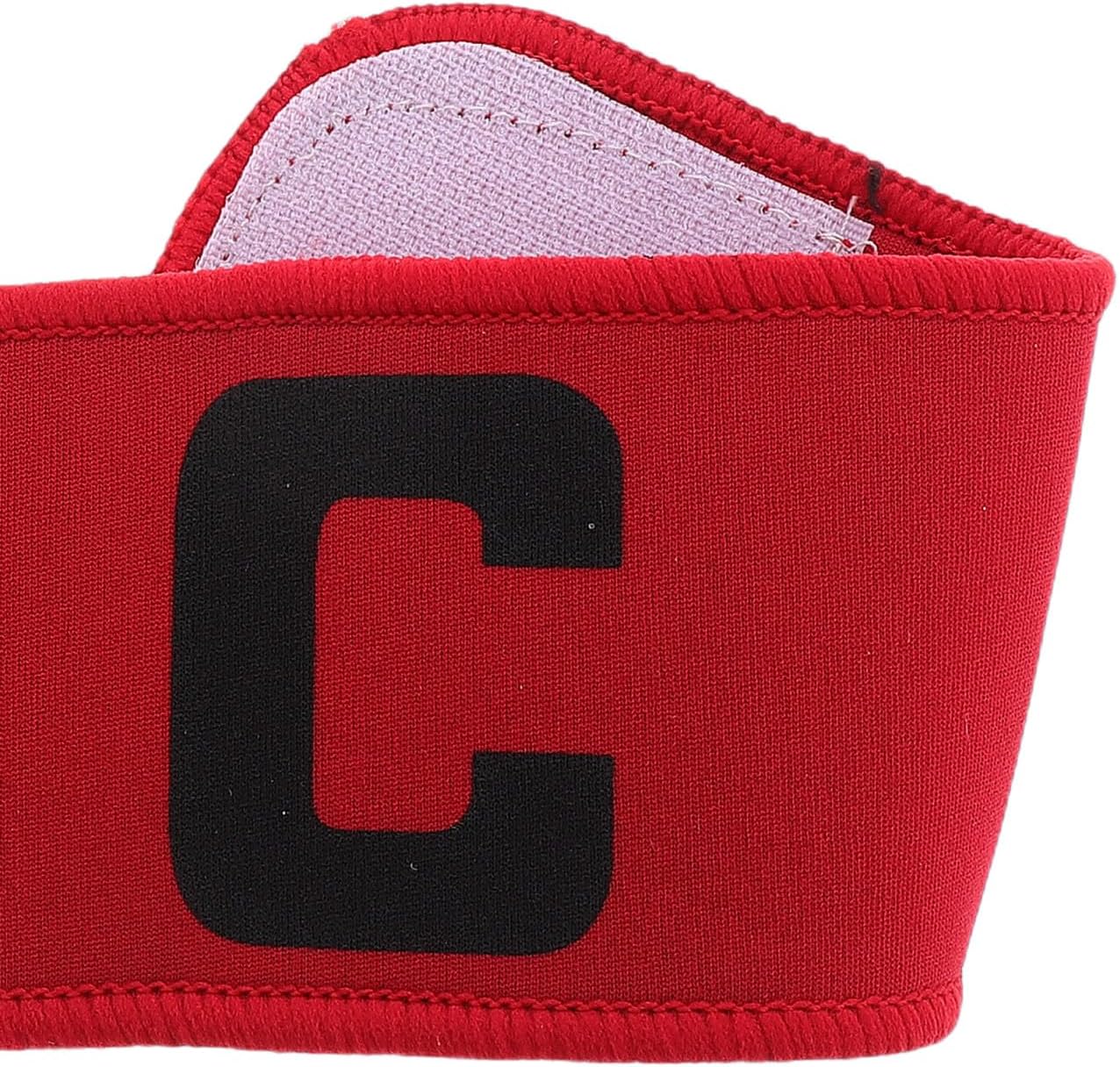 Youth Soccer Captain Armband Unisex Neoprene Arm Band for Players Adjustable Fit Comfortable and Breathable Design for Training and Matches Red