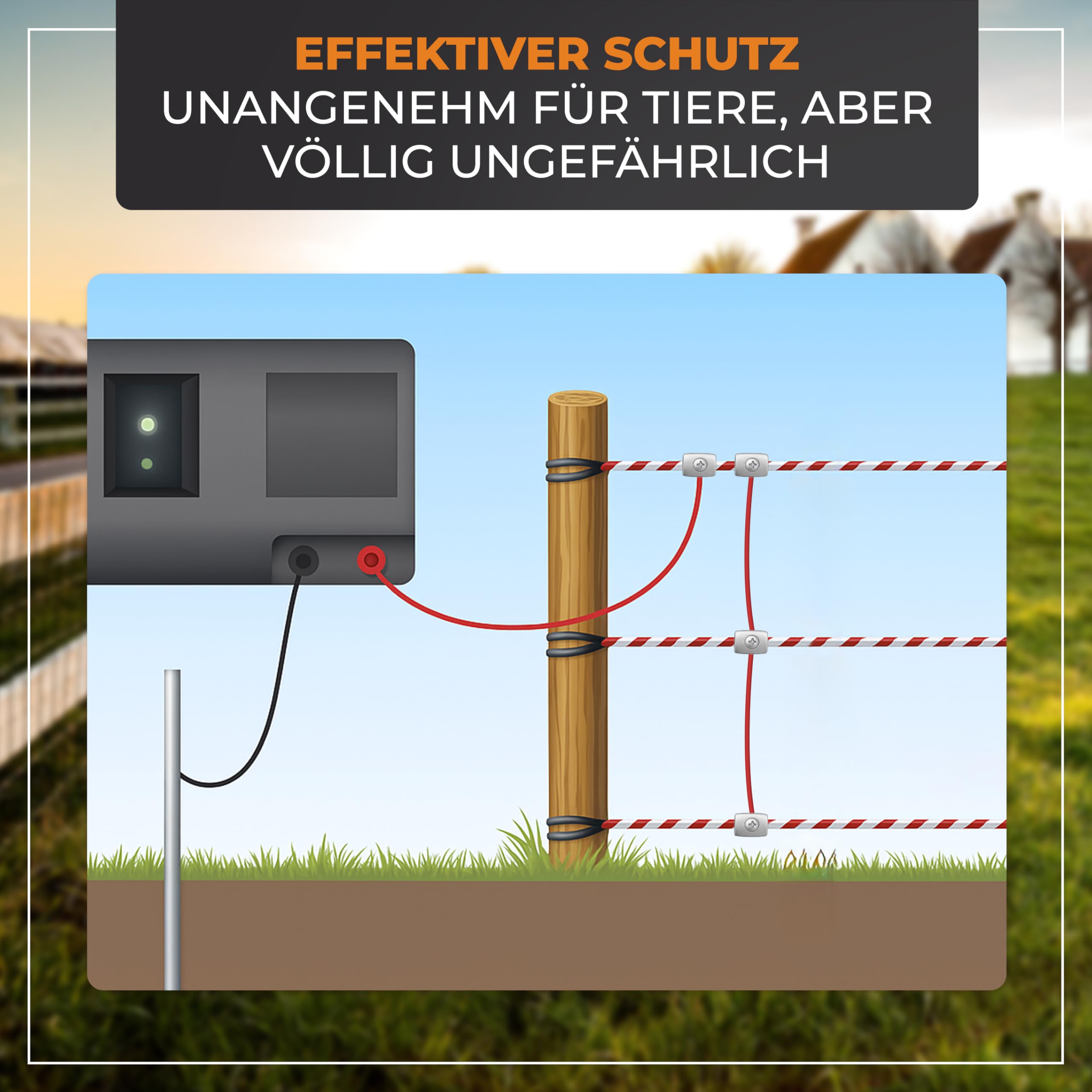 Weidezaungerät 230V M100 | Extra Starkes & leises Elektrozaungerät