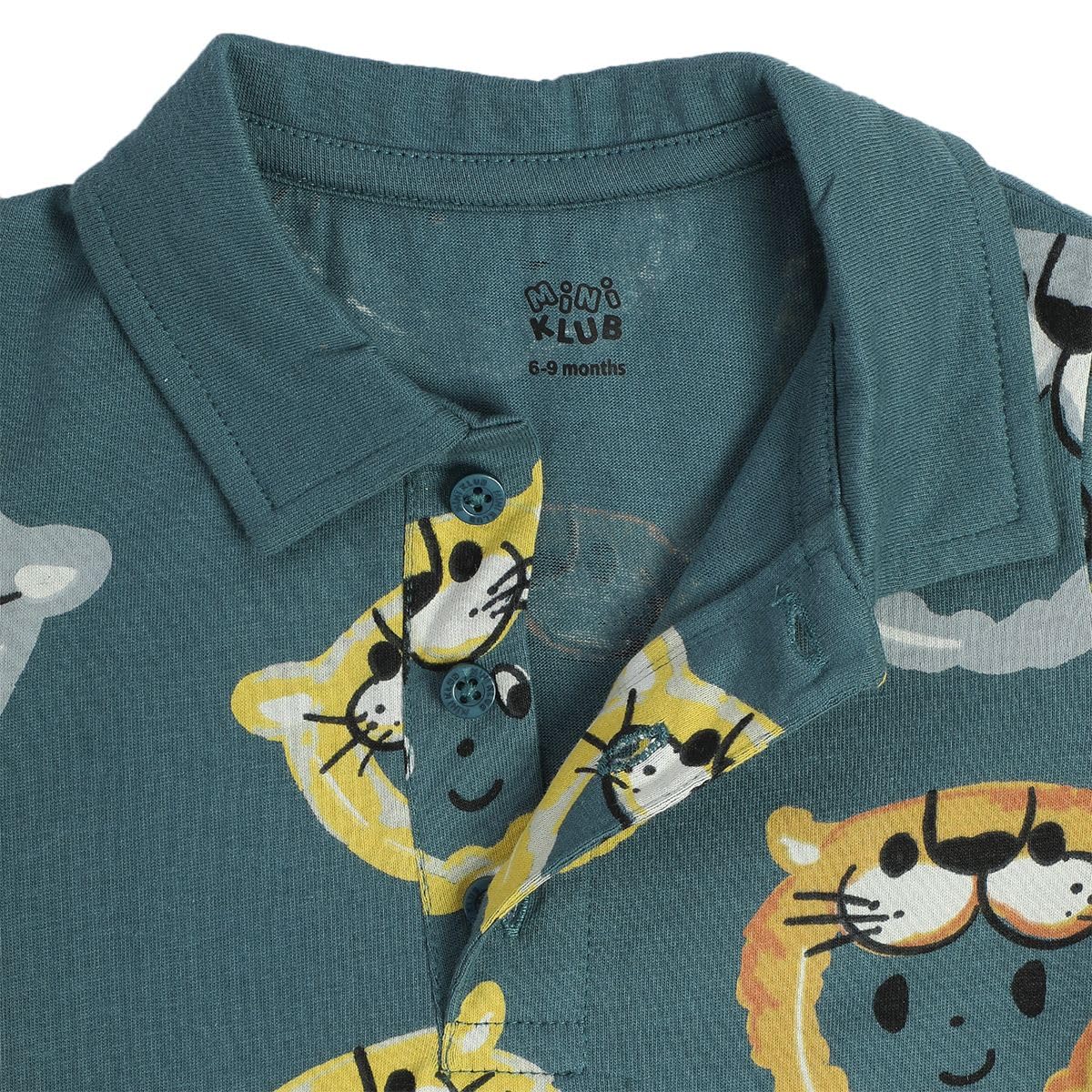 miniklub Baby Boys Collar Short Sleeve Blue Color Knit Polo (0-3M) 2