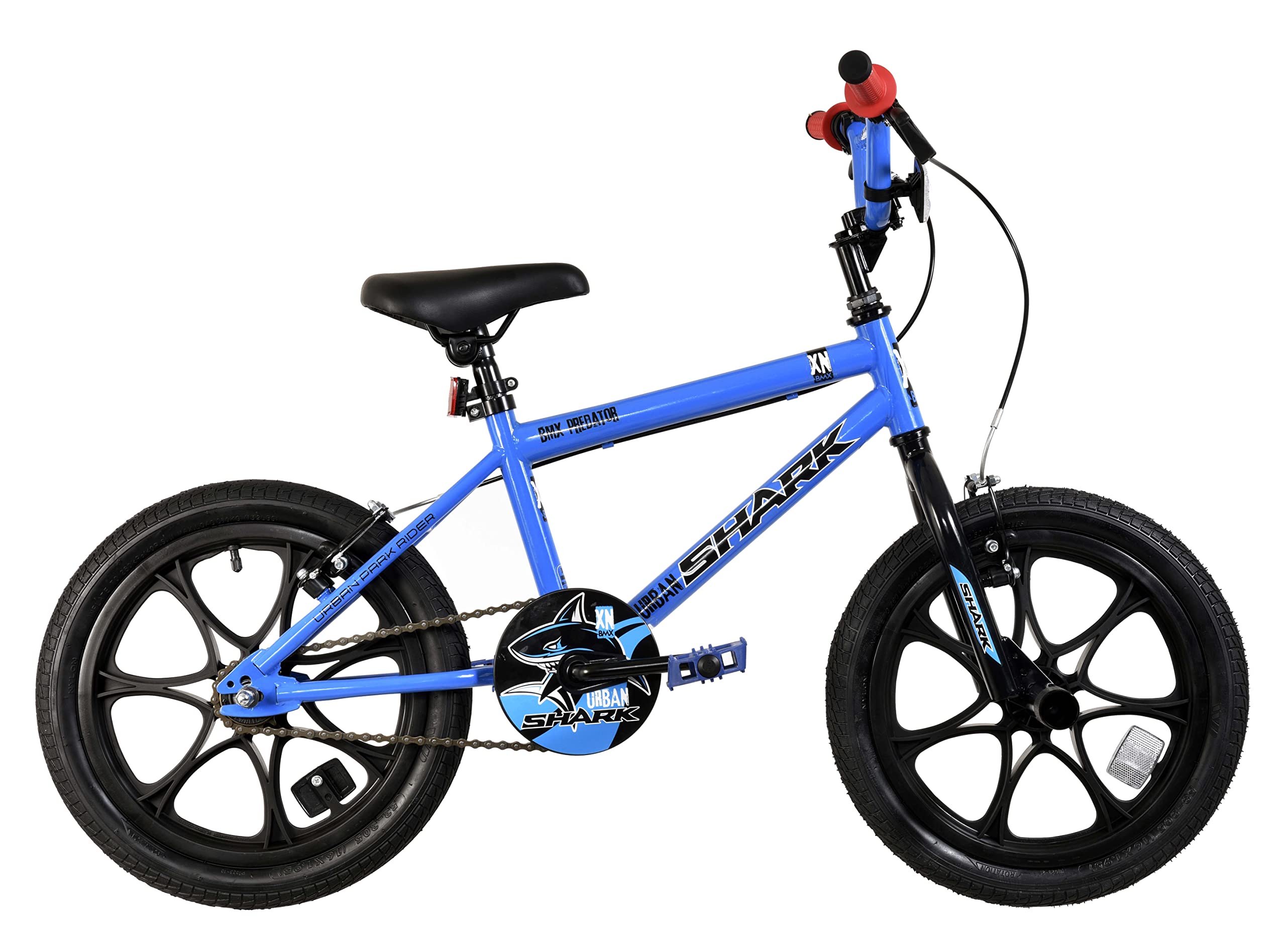 XN Urban Shark Kids Bicycle 16" BMX Bike - Gloss Blue/Black