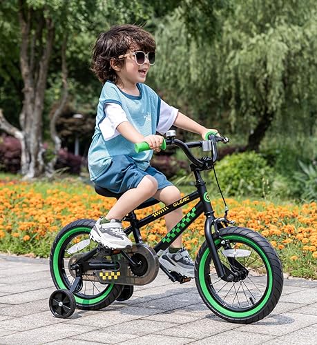 Miniatura 6 de Glerc NuNu - Bicicleta para niños de 12, 14, 16 pulgadas, estilo BMX para niños de 2 a 8 años, bicicletas para niños pequeños con ruedas de