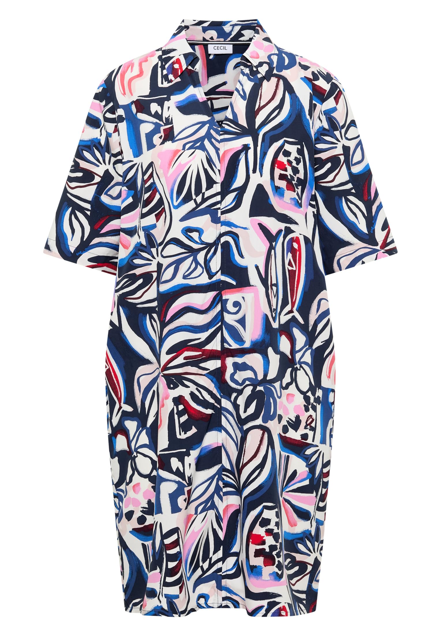 Cecil Damen 1409295 Knielanges Kleid mit grafischem Muster (1er Pack)
