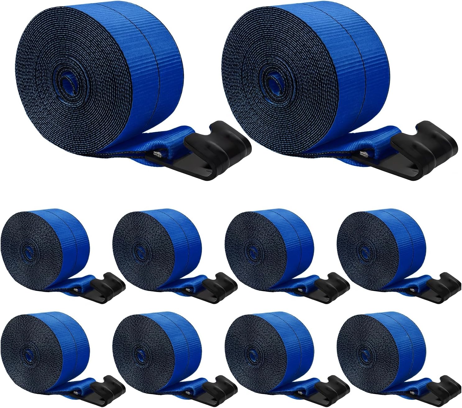 4 inch Straps for Flatbed Trailers, Heavy Duty Trailer Winch Straps, 16,200 lbs Breaking Strength Flatbed Straps, 4in x 30ft Cargo Controls for Flatbed Trailer, Truck, Utility Trailer (10 Pack)