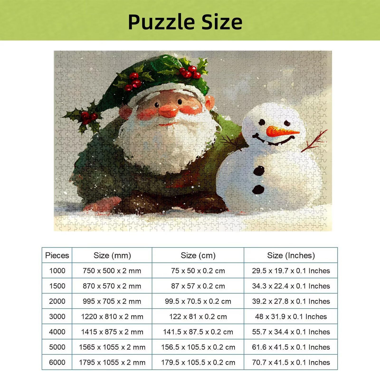 Puzzle Noël 3000 Pièces Adultes, Puzzle 3000 Pièces pour Adultes et Enfants à Partir de 14 Ans, Bonhomme de Neige Puzzles Bois de Qualité Supérieure avec Une Boîte d'emballage ExquiseCadeau H-2269