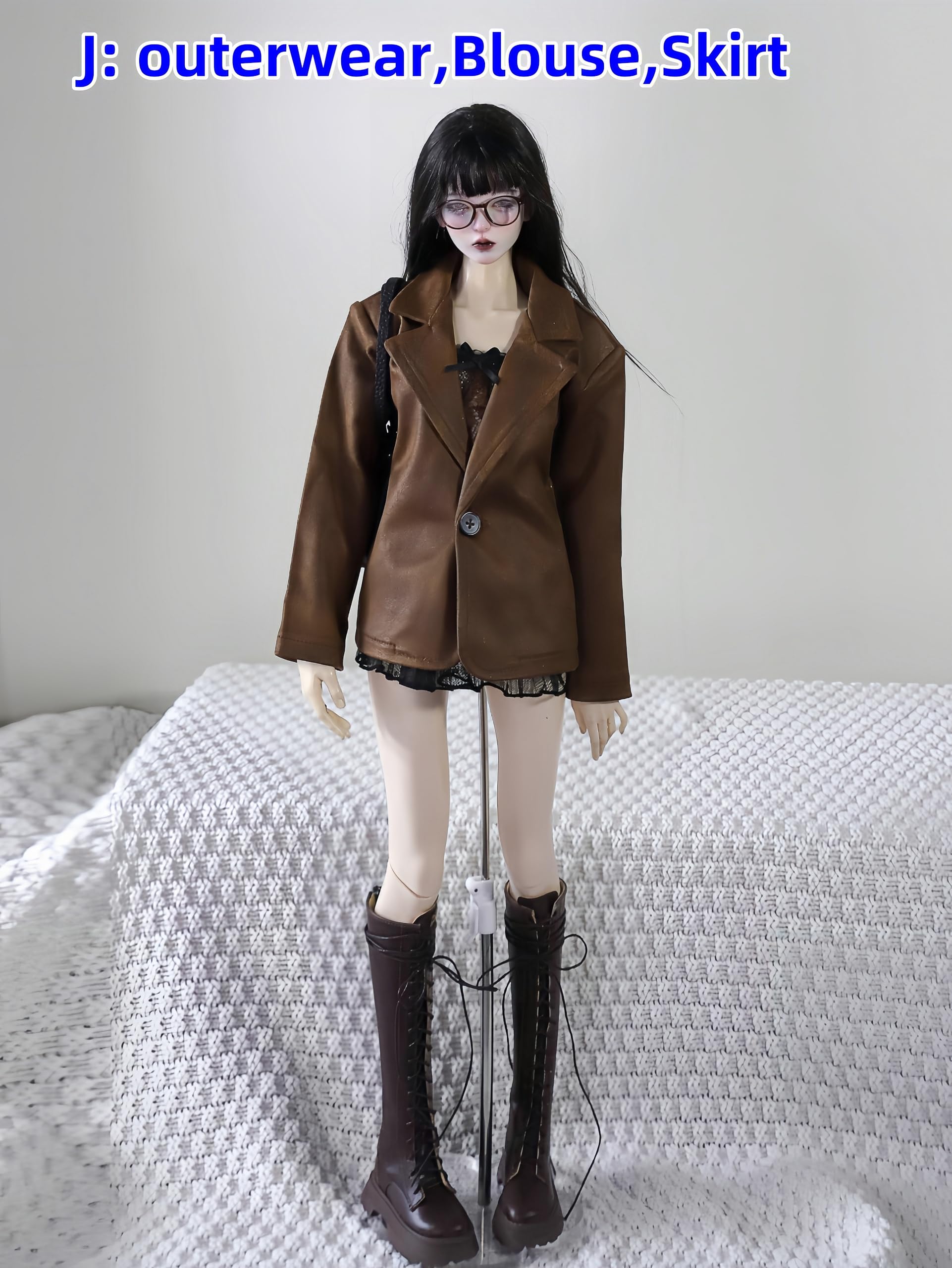 Bjd Puppenkleidung mit Kugelgelenk, handgefertigt, viele modische Stile, geeignet für 1/3 1/4 Bjd-Puppe (J: Braun, 1/4)