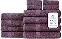 Vista 49 de Juego de 12 paños de lavado de 100 % algodón peinado para rostro y cuerpo (12 x 12 pulgadas), sostenibles, suaves, muy absorbentes, para hotel, spa