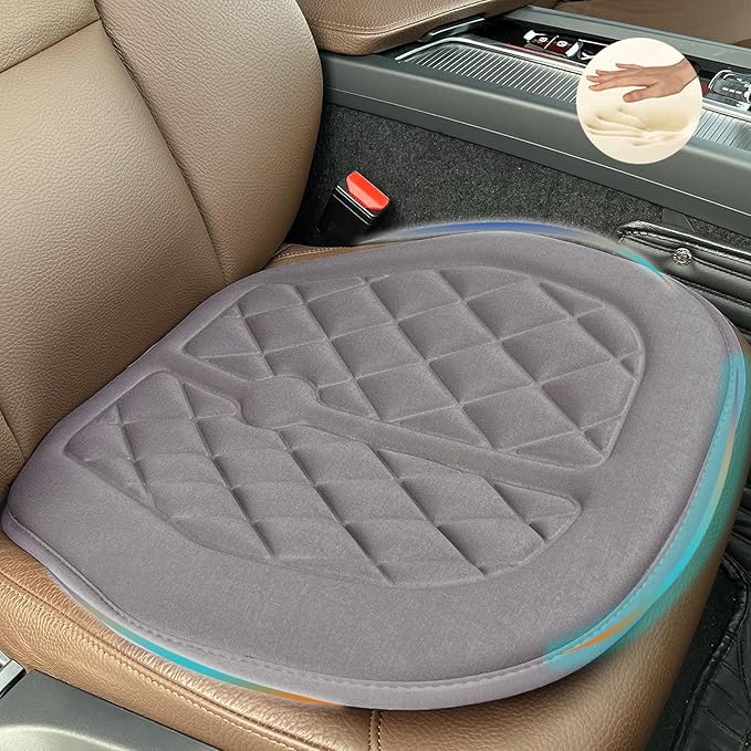 Lawor Adult Car Booster Seat Cushion, Car Seat Driver Height Boost Mat Memory Foam Car Seat Cushions Pad Improve Driving View Non-Slip Office Chair - View #5